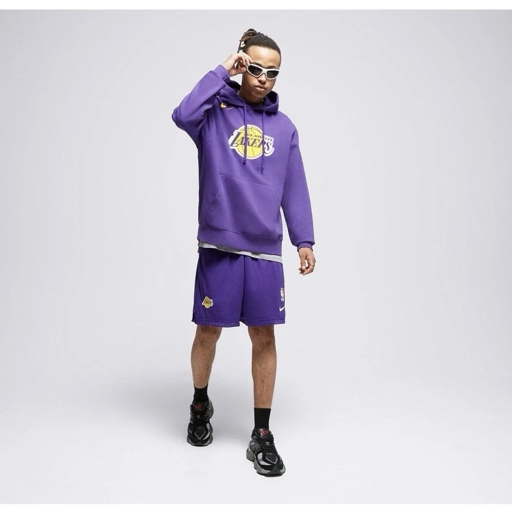 NEW Nike Los Angeles Lakers Pullover Hoodie LA Lakers Purple Fleece Men's Large